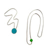 Popper Earrings, Light Blue and Green