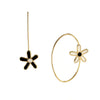 Daisy Popper Earrings, Black and Ivory