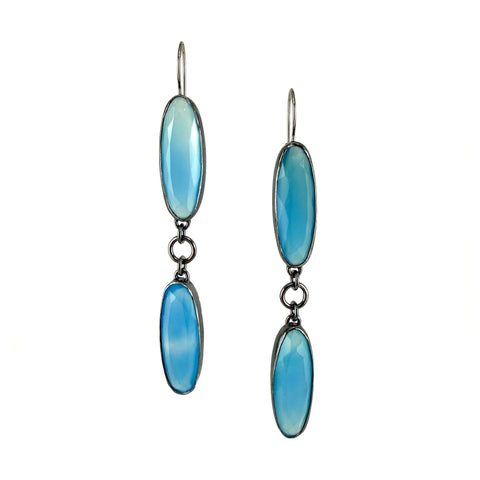 Chalcedony Duo Drop Earrings
