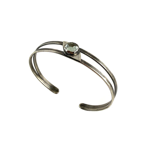 Green Amethyst Beam Cuff