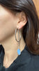 Square PacMan Hoop Earrings, Silver