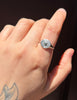 Engraved Pinwheel Flower Signet, Sapphire