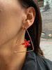Daisy Popper Earrings, Orange and Pink