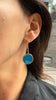 Popper Earrings, Orange and Blue