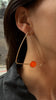 Popper Earrings, Orange and Blue