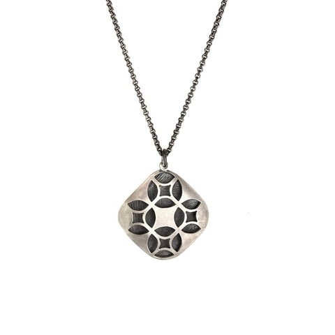 Hydrangea Puff Intersection Necklace
