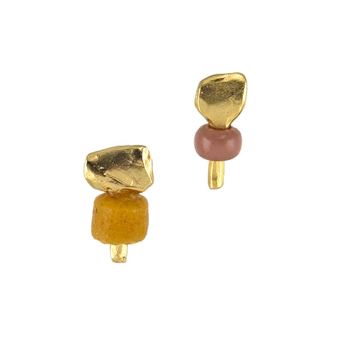 Before the Stone Age Studs, Pink/Yellow