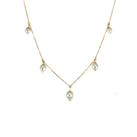 Akoya Pearl Station Necklace