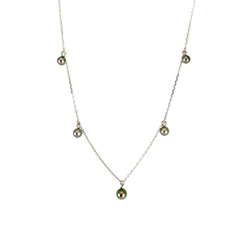 Black South Sea Pearl Station Necklace