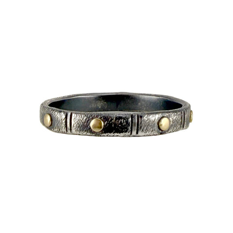 Gold Dots and Lines Ring