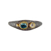 Blue Topaz and Diamond Signet Ring