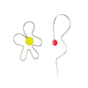 Popper Pair Earrings, Silver, Pink and Yellow