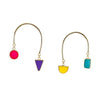 Oxbow Dangle Earrings, Gold, Jewel Tones