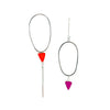 Oval and Line Drops, Silver, Pink and Orange