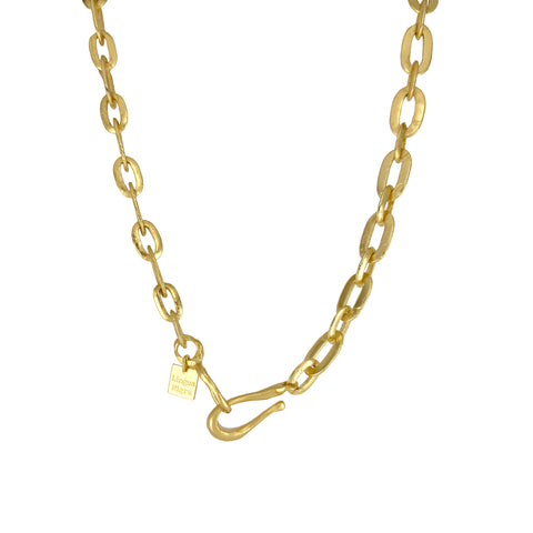 Over and Over Hand Etched Linked Chain Necklace