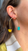 Oxbow Dangle Earrings, Gold, Jewel Tones