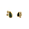 Mismatched Tourmaline and Diamond Studs