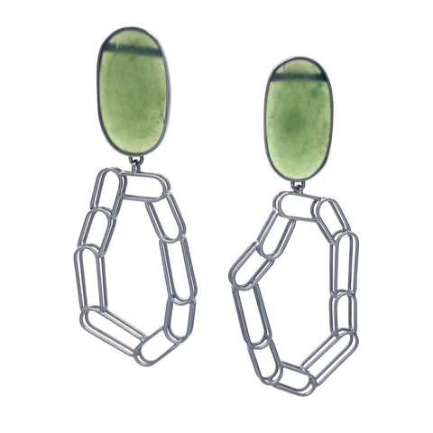 Portal Earrings, Serpentine