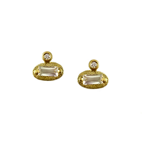 Baguette and Diamond Studs
