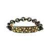 Chunky Silver, Gold, and Diamond Chain Bracelet
