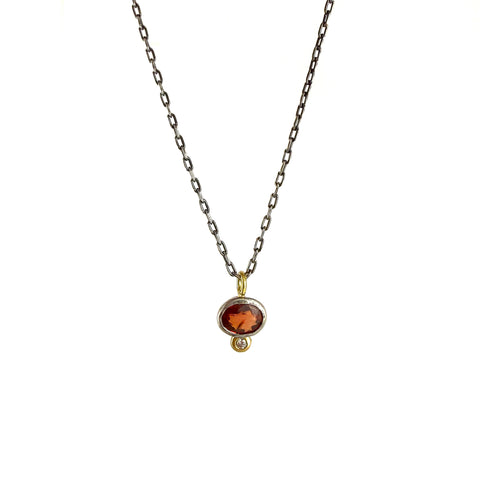 Red Sapphire and Diamond Necklace