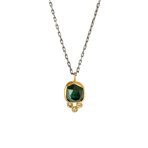 Tourmaline and Diamond Pendant Necklace