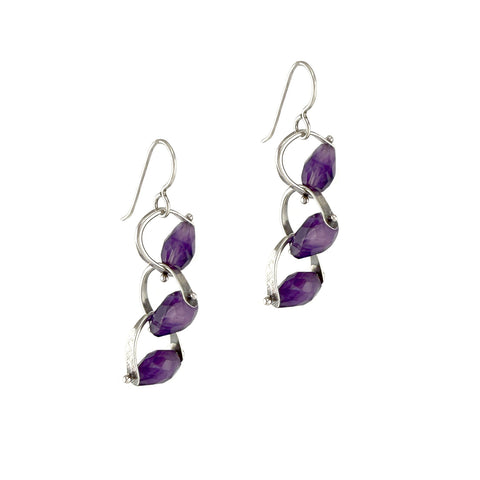 Bridle Earrings 3, Amethyst