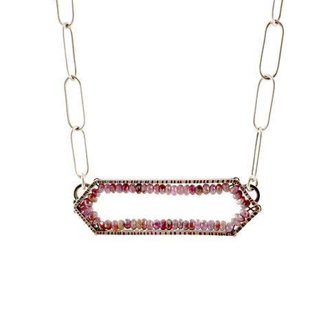 Horizontal Hex Geode Necklace