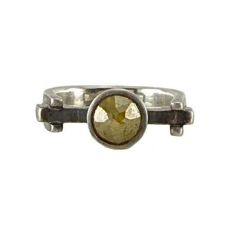 Post-and-Beam Diamond Ring