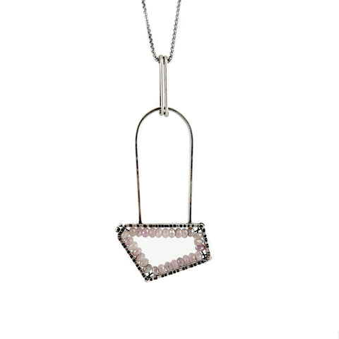 Arch with Polygon Geode Pendant Necklace