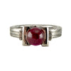 Damascus Steel Ruby Sphere Ring