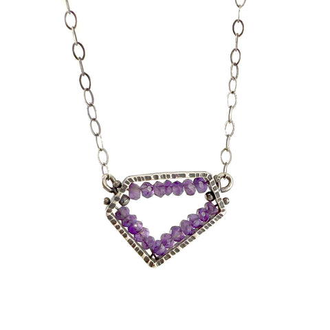 Small Pentagon Geode Pendant Neckace