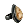 Peach Iodolite Teardrop Ring