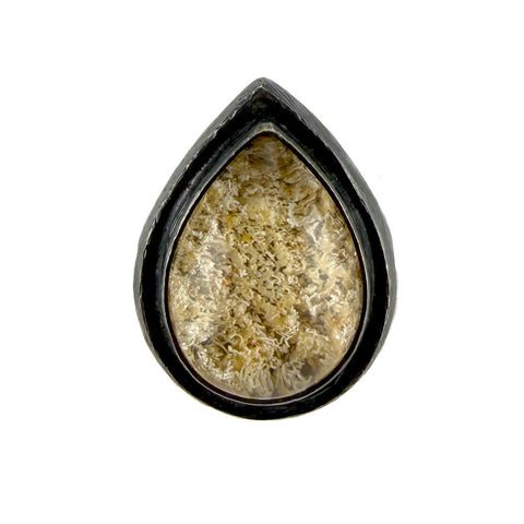 Yellow Iodolite Teardrop Ring