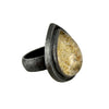 Yellow Iodolite Teardrop Ring