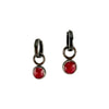 Detachable Charm Huggie Earrings, Ruby