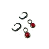Detachable Charm Huggie Earrings, Ruby