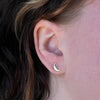 Crescent Moonface Stud Earrings