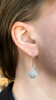 Button Dangle Earrings, Chrysanthemum
