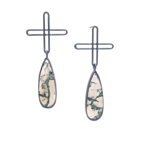 Moss Agate Plus Earrings