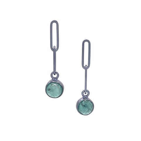 Mini Two Link Kyanite Earrings