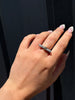 Diamond Squared Damascus Steel Ring