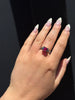 Damascus Steel Ruby Sphere Ring