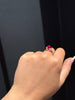 Damascus Steel Ruby Sphere Ring