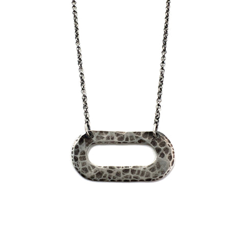 Hammered Link Pendant Necklace