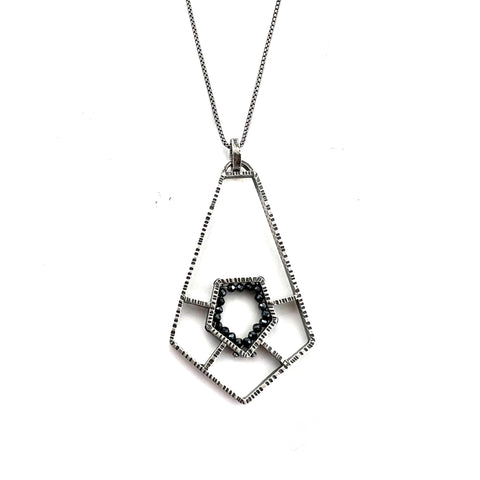 Framed Intersections Geode Necklace