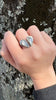 Split Heart Ring, Grey Moonstone