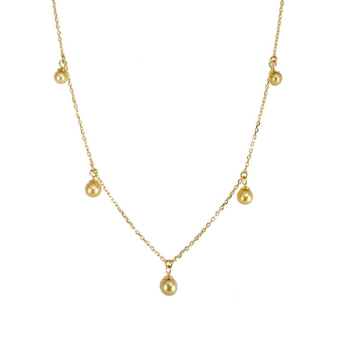 Golden South Sea Pearl Station Necklace