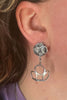 Pinwheel Puff Double Dangle Earrings