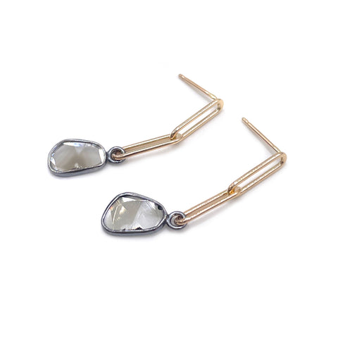 Mini Link Diamond Slice Earrings